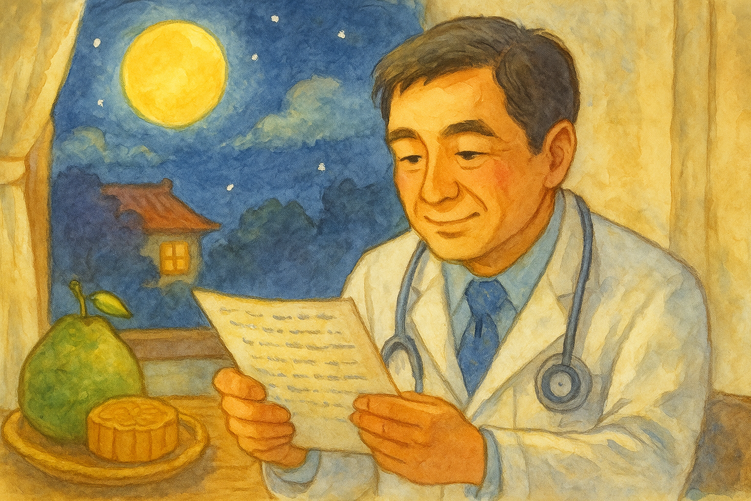 月光下的醫生與書信